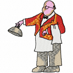 Waiter Embroidery Design 6 Waiter Embroidery Design 6